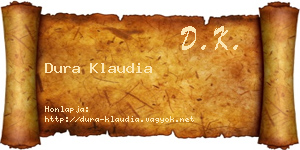 Dura Klaudia névjegykártya