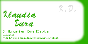 klaudia dura business card